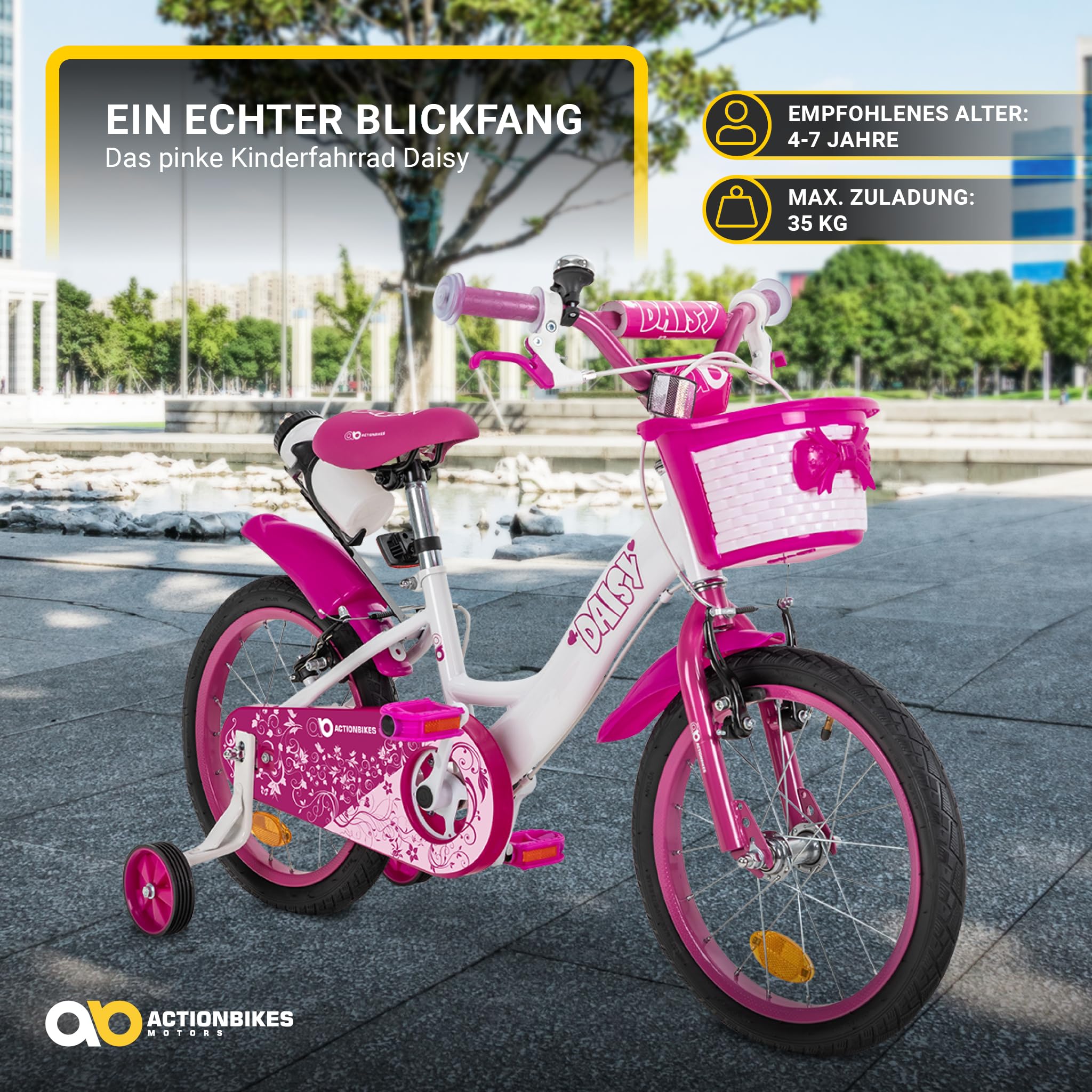 actionbikes-motors-daisy-16-zoll-kinderfahrrad-pink-mit-korb image 6