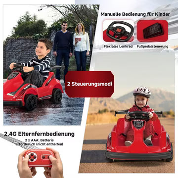 oryxearth-ride-on-go-kart-6v-kinderfahrzeug-rot-mit-fernbedienung image 3