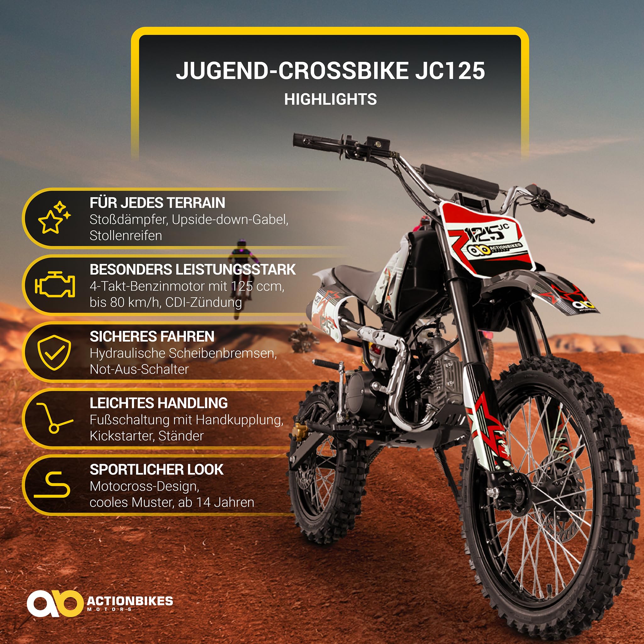 actionbikes-jc125-jugend-crossbike-125ccm-blau-80-km-h image 2