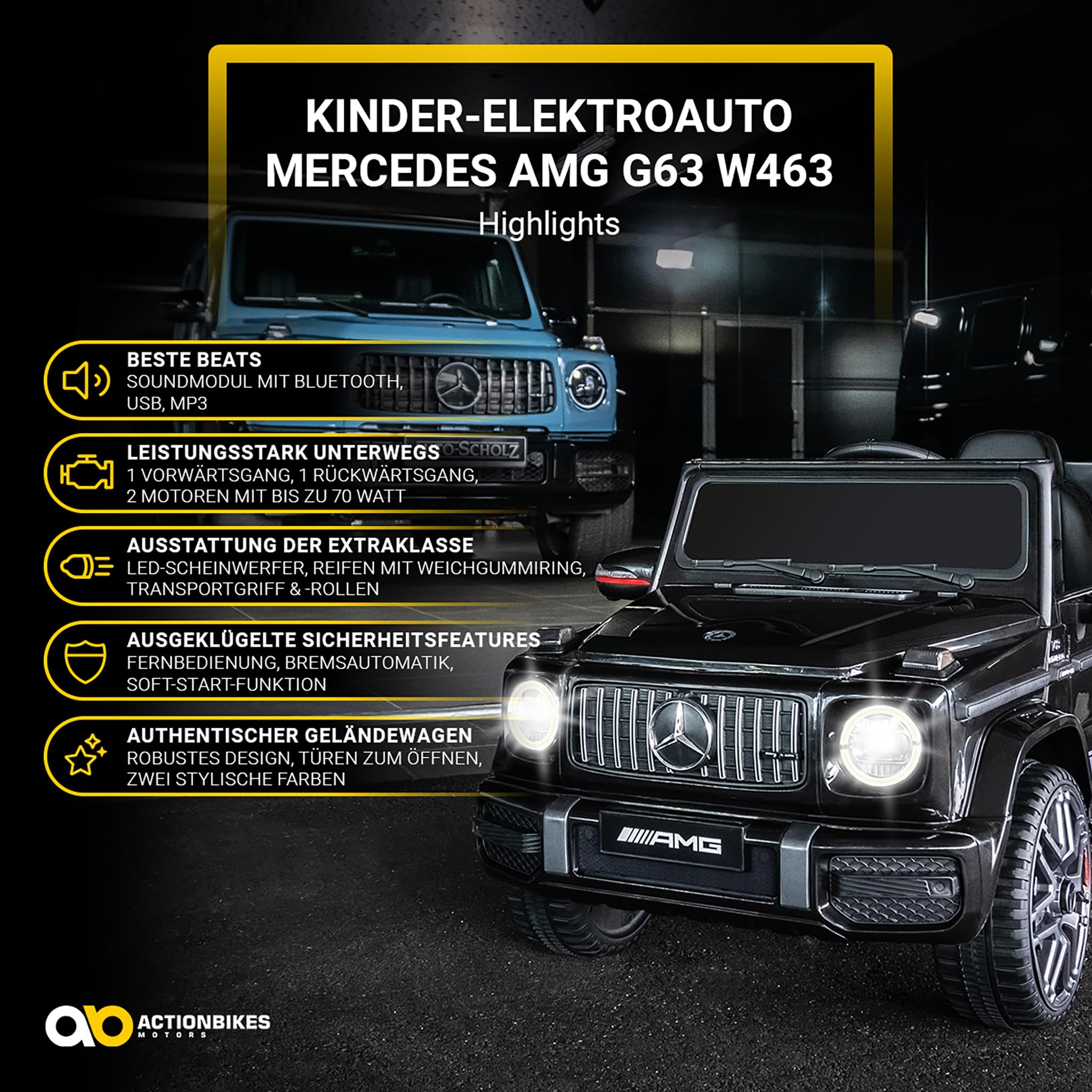 actionbikes-motors-amg-g63-kinder-elektroauto-schwarz-12v image 2