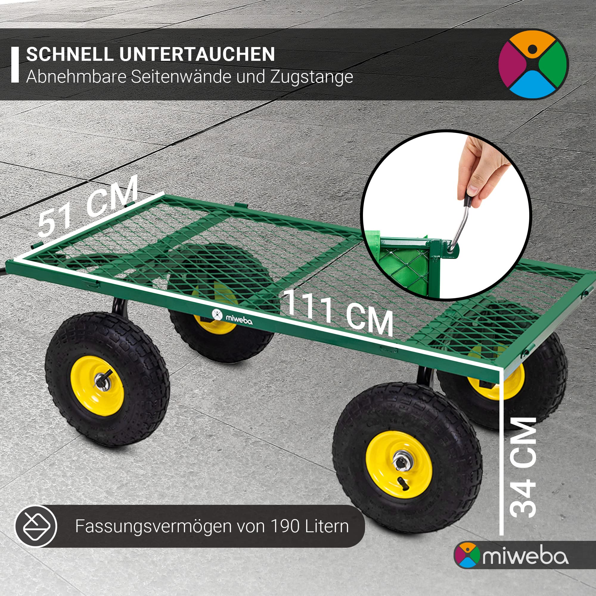 miweba-mb-550-bollerwagen-gr-n-190-l-mit-luftreifen image 5