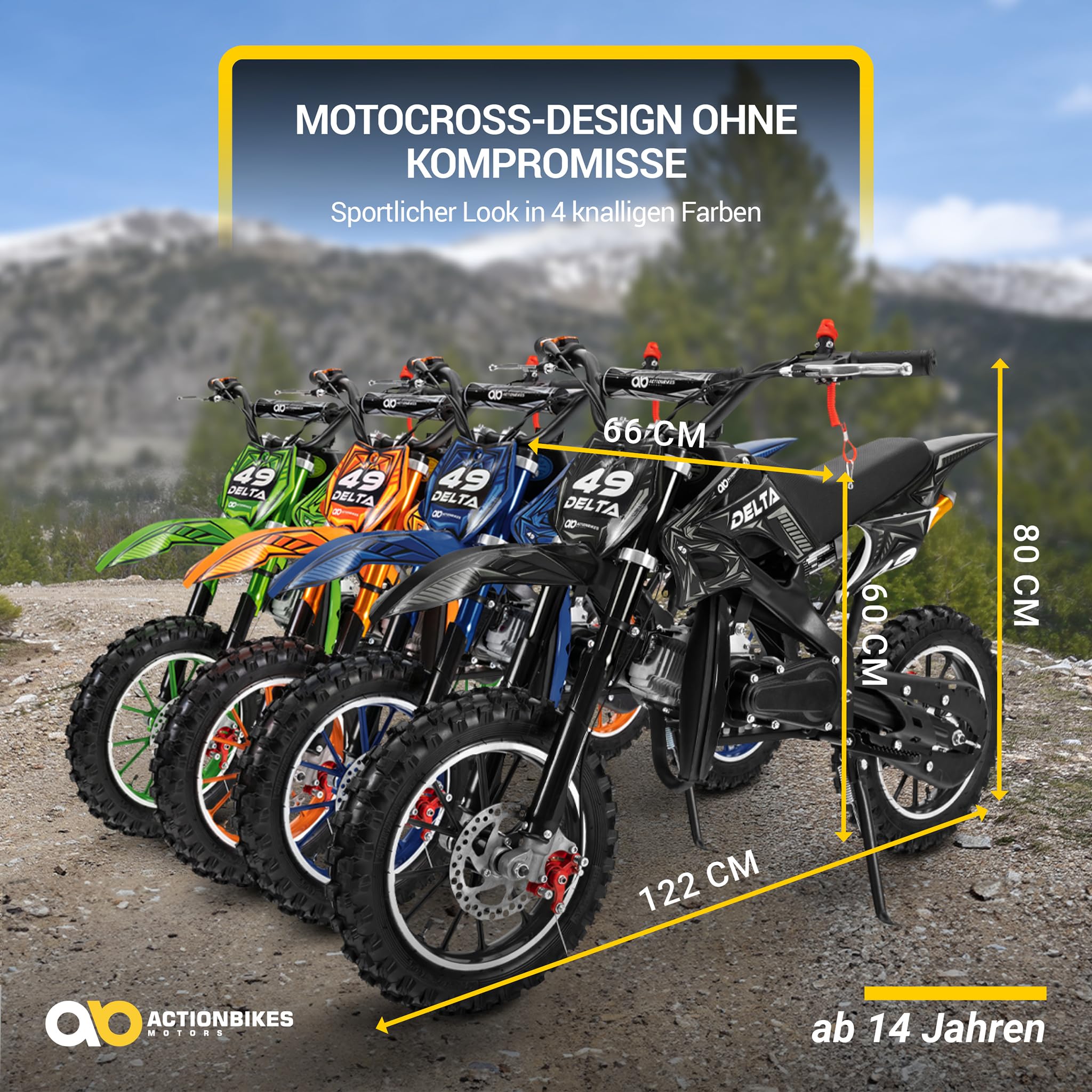 actionbikes-delta-49ccm-kinder-crossbike-schwarz-40-km-h image 8