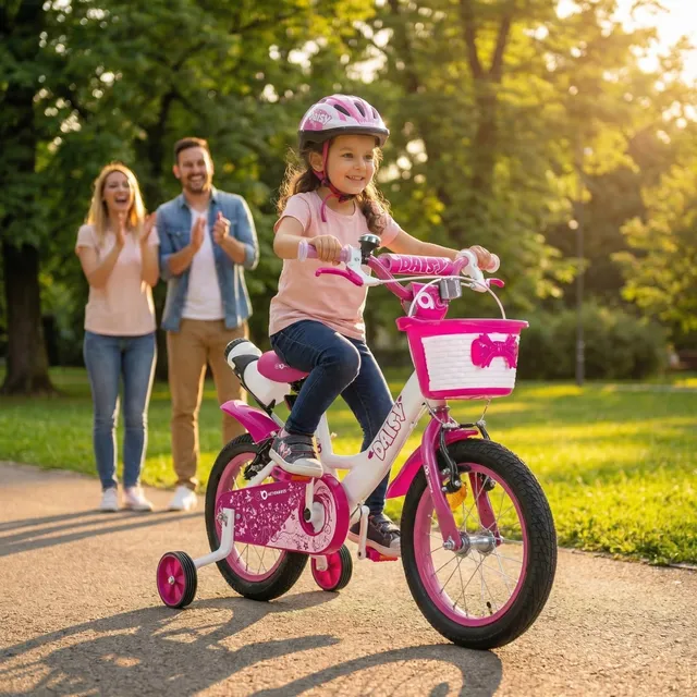 actionbikes-motors-daisy-16-zoll-kinderfahrrad-pink-mit-korb image 1