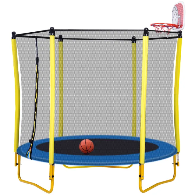 oryxearth-6ft-trampolin-mit-netz-und-leiter-183-cm-bis-120-kg image 1
