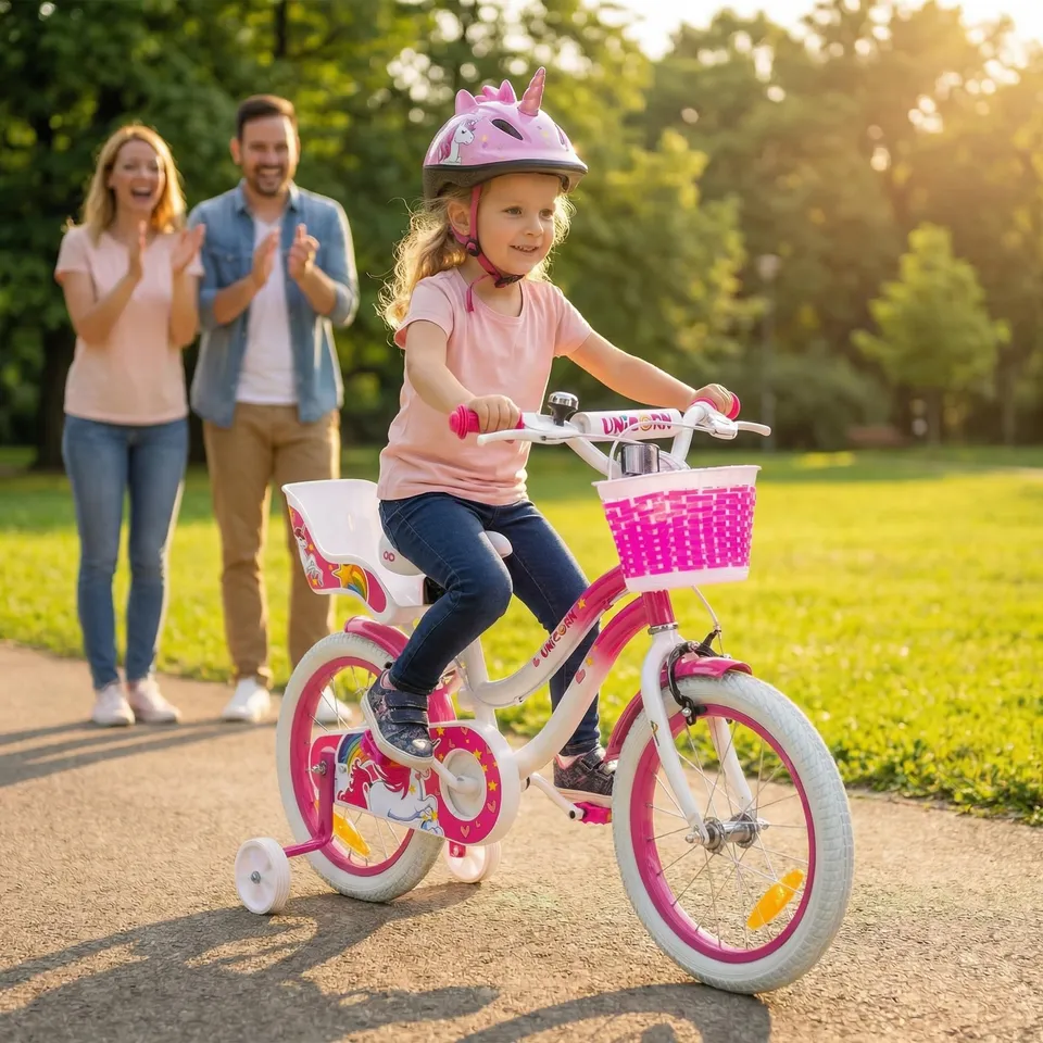 actionbikes-motors-unicorn-kinderfahrrad-16-zoll-einhorn-korb image 1