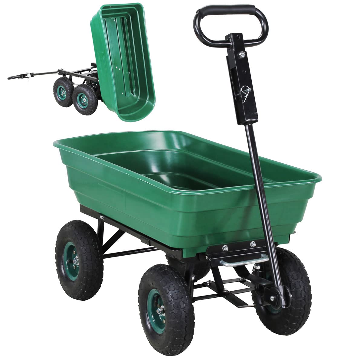 miweba-dumper-bollerwagen-gr-n-300-kg-mit-kippfunktion image 1