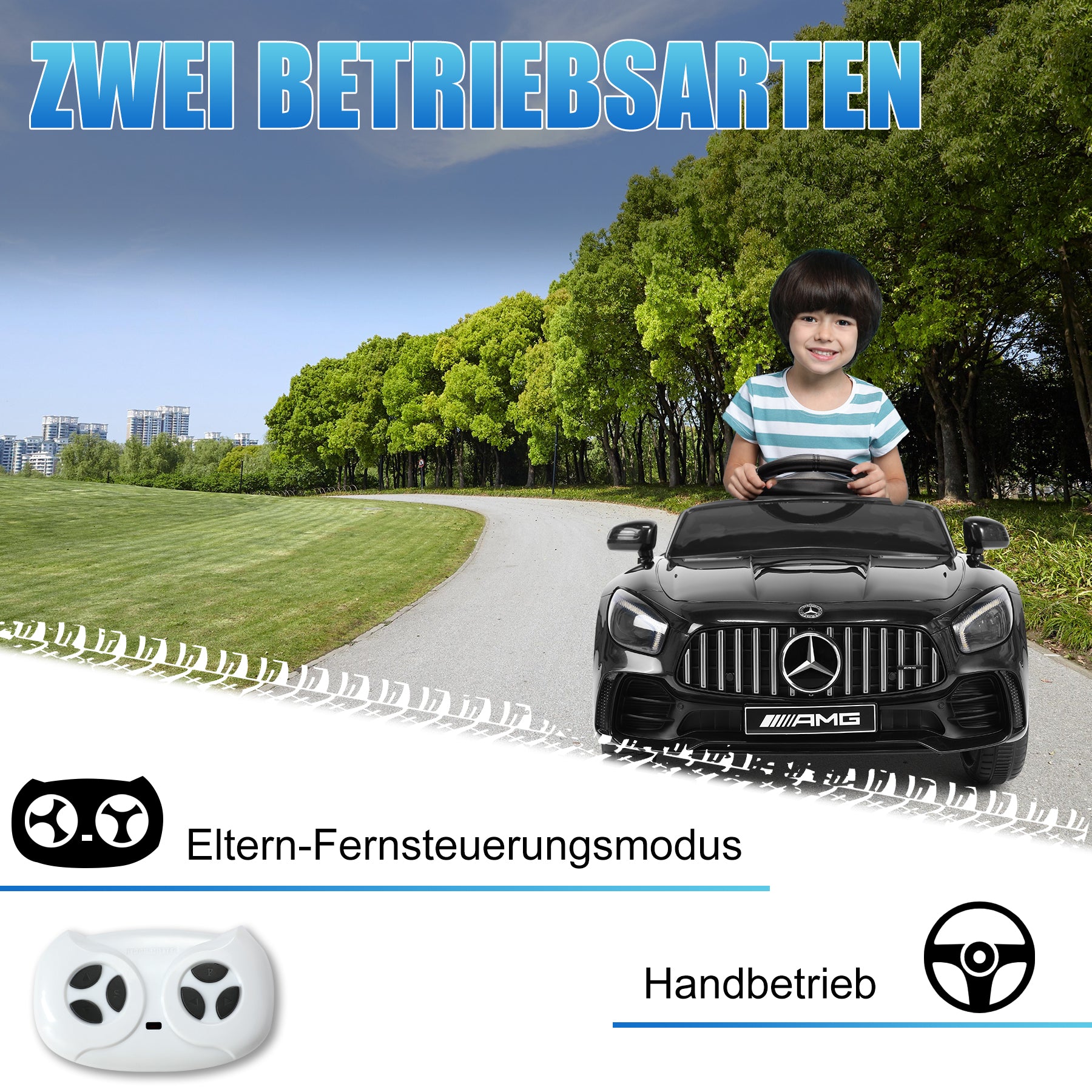 oryxearth-utv-elektro-kinderauto-12v-schwarz-2-6-km-h image 3