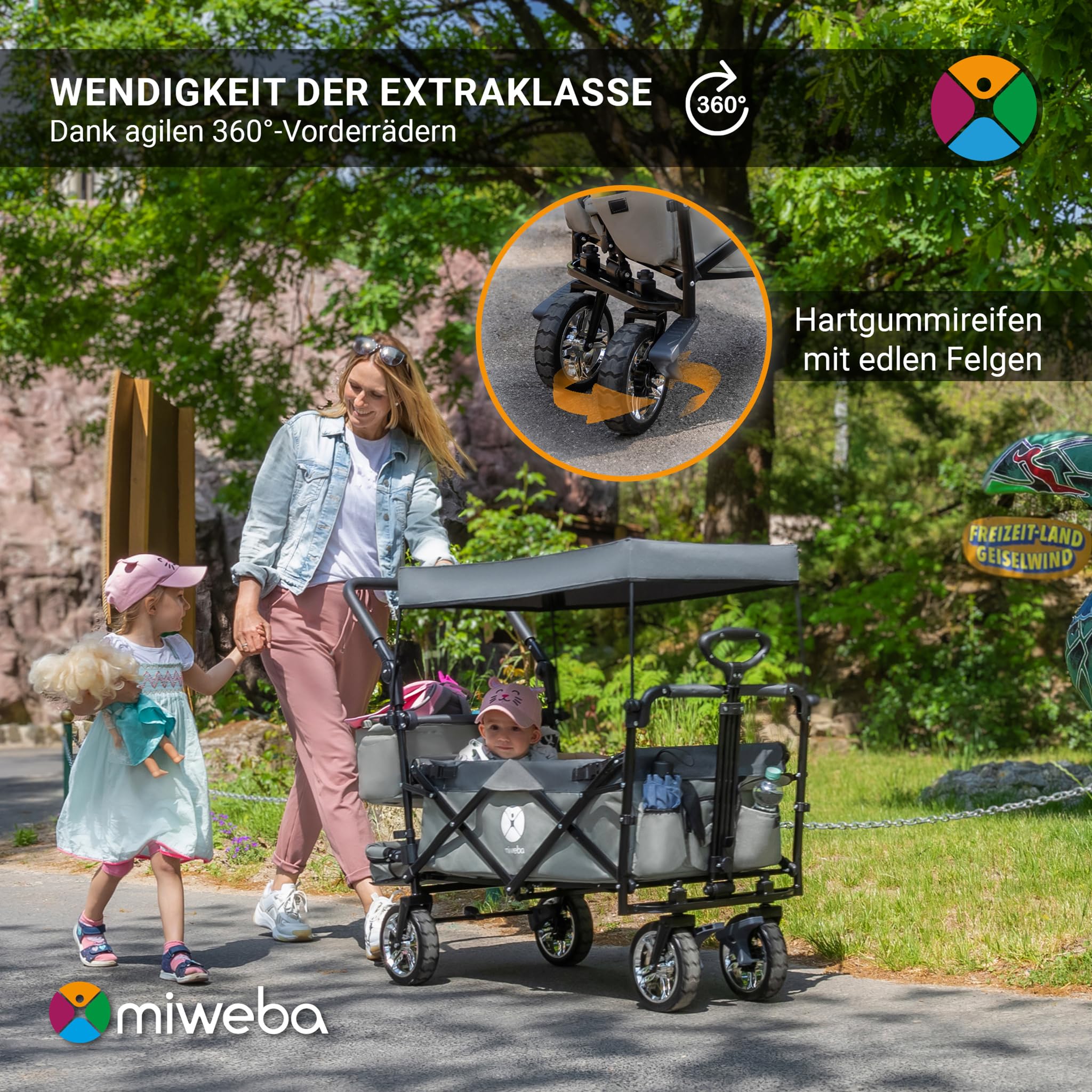miweba-mb-20-bollerwagen-faltbar-grau-mit-sonnendach image 5