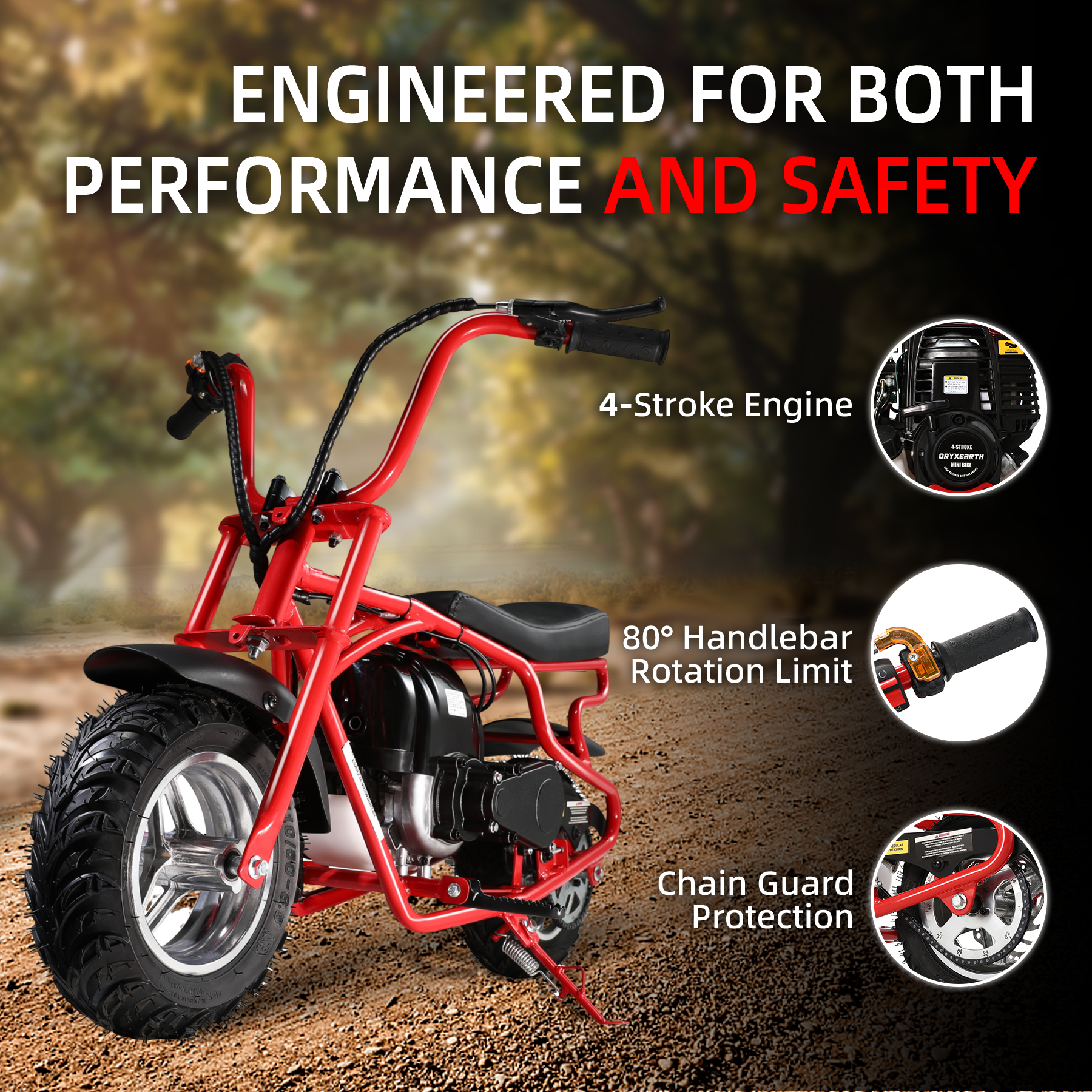 oryxearth-gas-mini-bike-dirt-bike-37-7cc-benzin-rot image 4