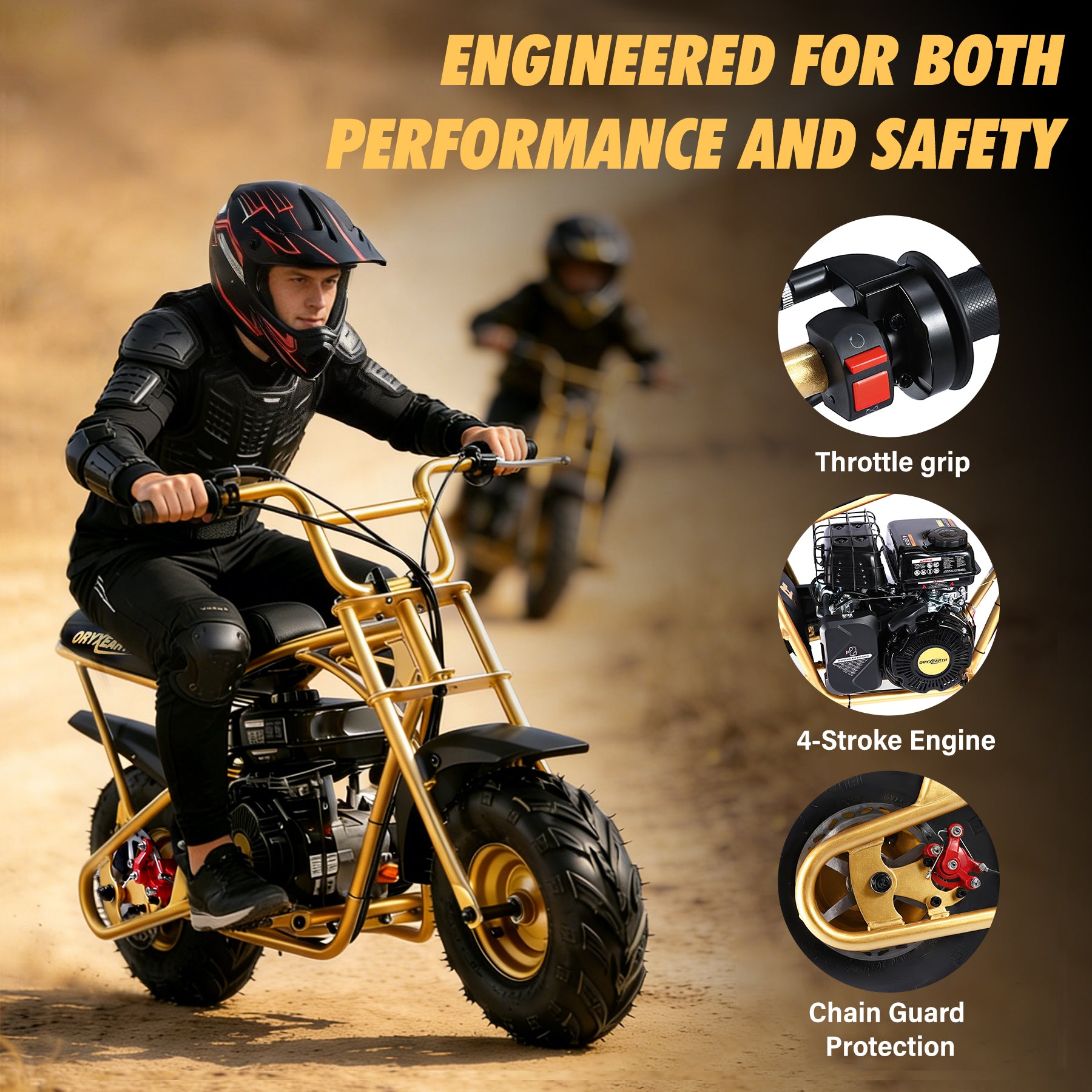 oryxearth-gas-mini-bike-omg99-minibike-99ccm-gold-4-takt image 6