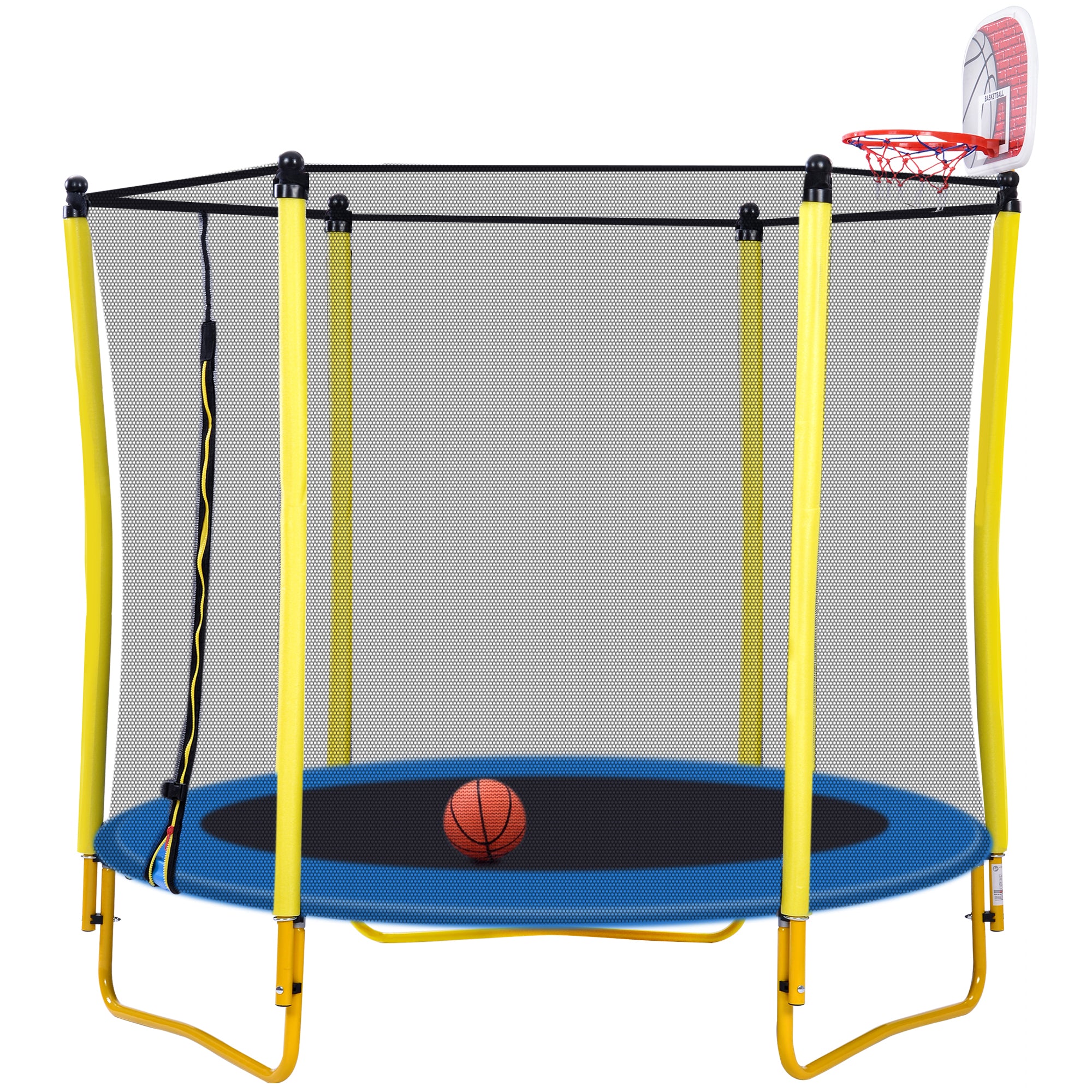 oryxearth-6ft-trampolin-mit-netz-und-leiter-183-cm-bis-120-kg image 1