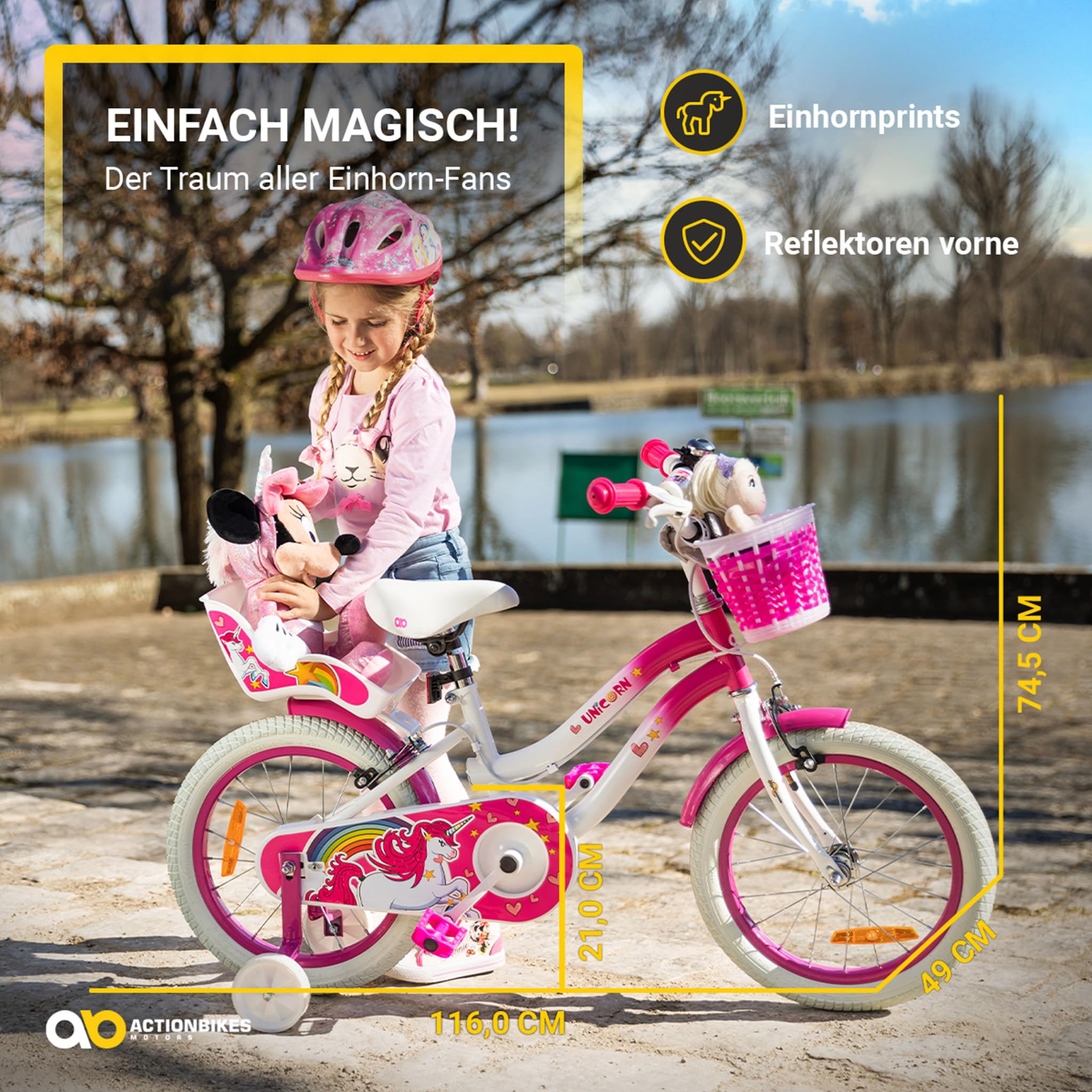 actionbikes-motors-unicorn-kinderfahrrad-16-zoll-einhorn-korb image 2