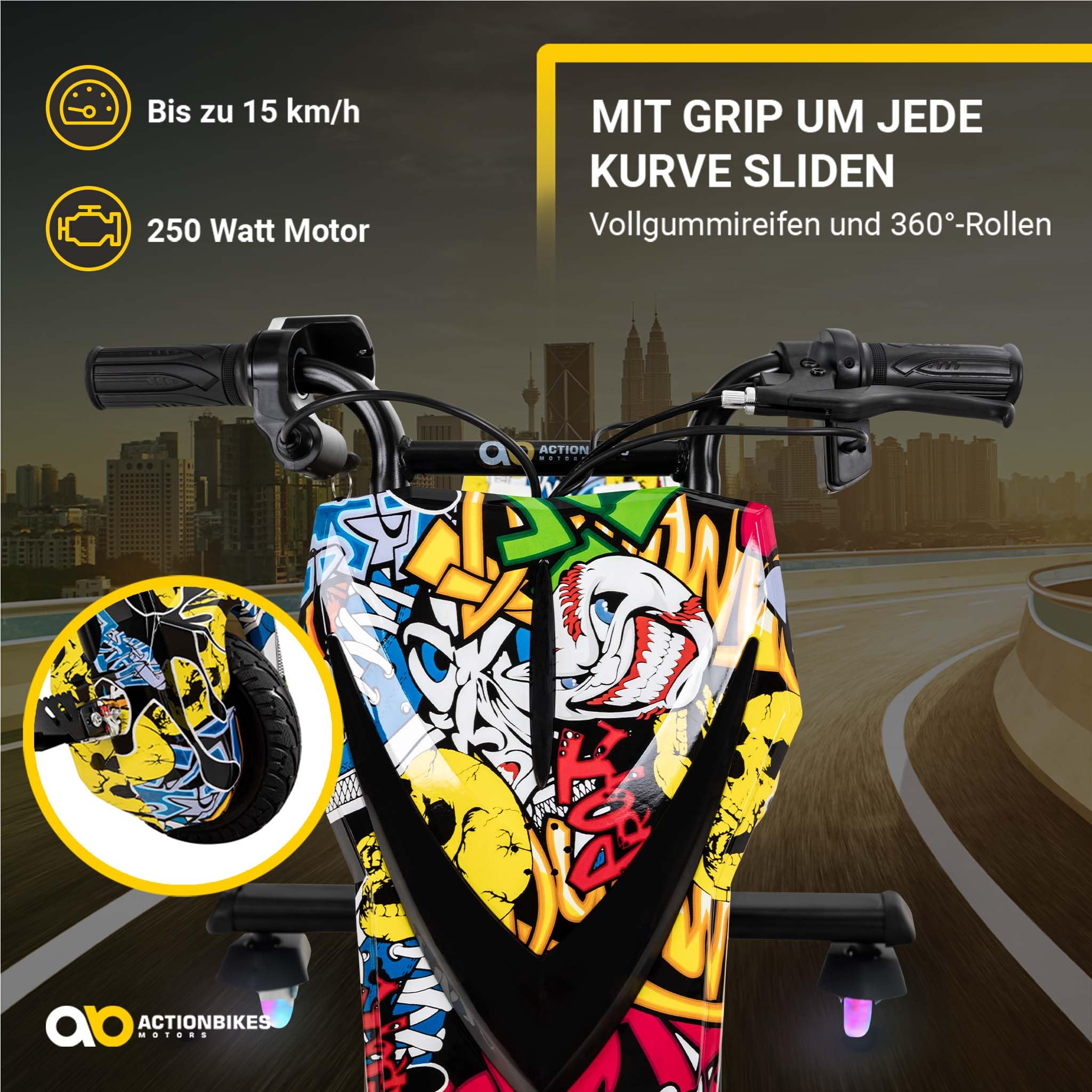 actionbikes-motors-driftscooter-elektro-grafit-gelb-250-watt image 6
