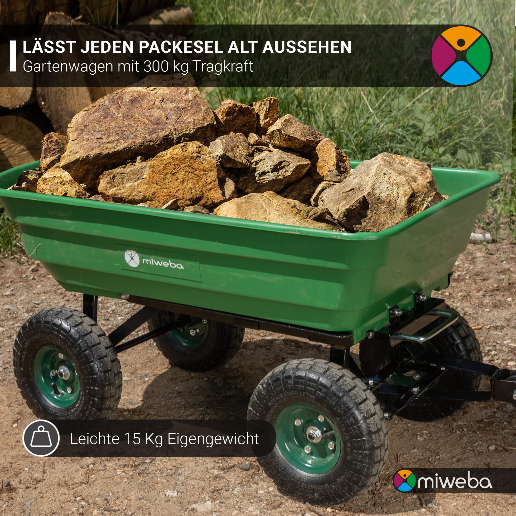 miweba-dumper-bollerwagen-gr-n-300-kg-mit-kippfunktion image 8