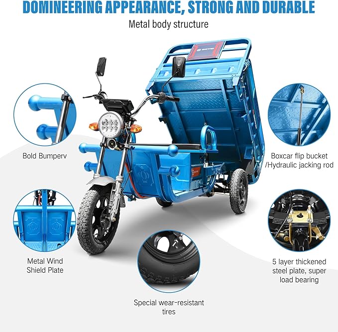 oryxearth-electric-dirt-bike-e-minibike-1000w-60v-blau-3-rad image 3