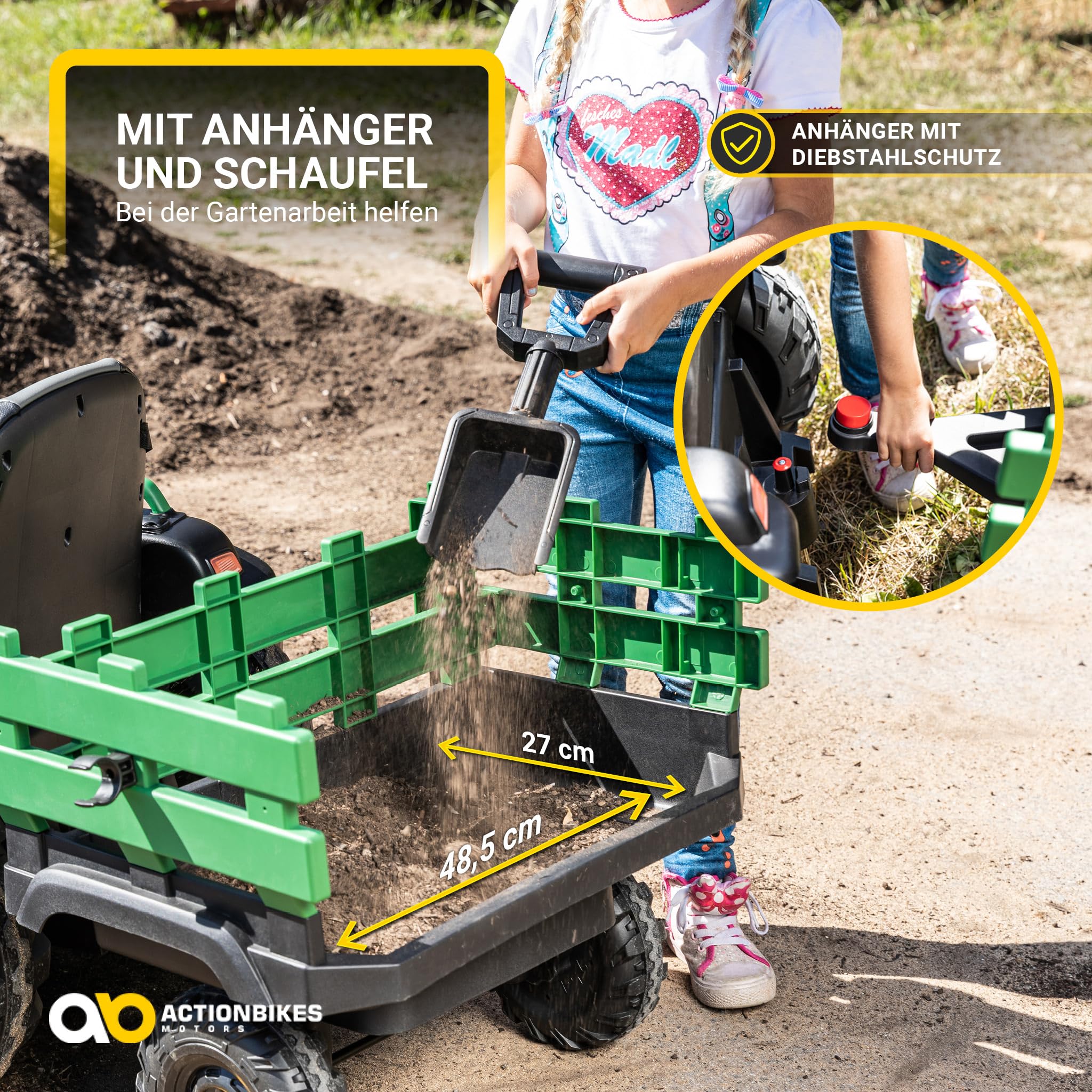 actionbikes-td925-kinder-traktor-elektro-gr-n-anh-nger image 5