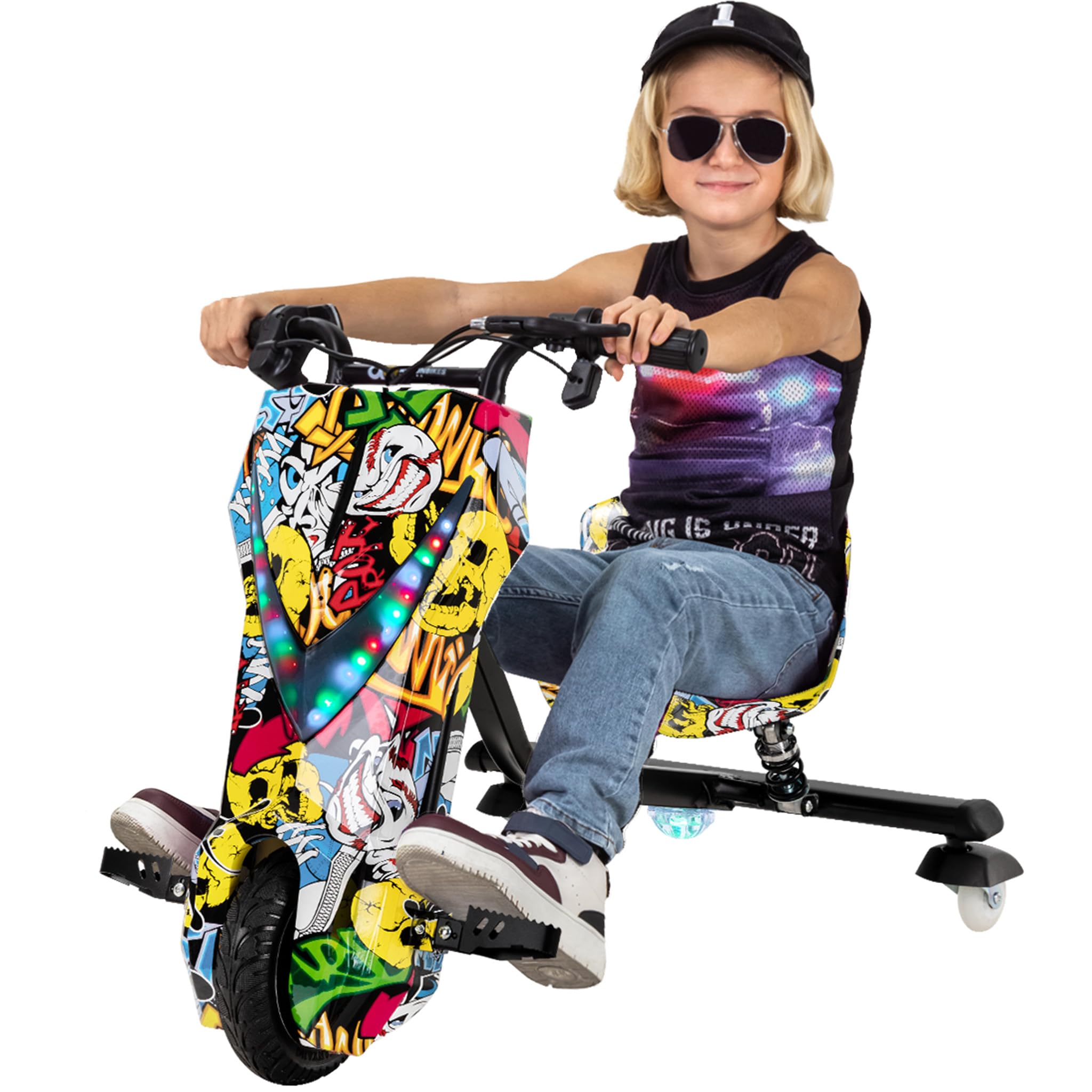 actionbikes-motors-driftscooter-elektro-grafit-gelb-250-watt image 1