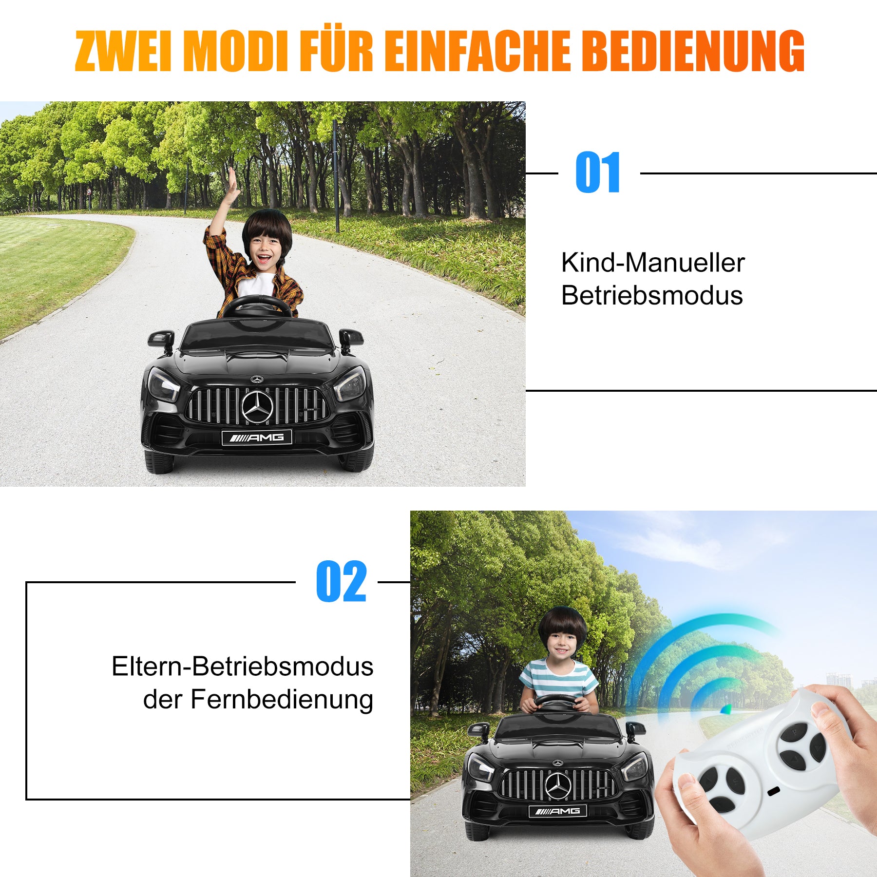oryxearth-utv-elektro-kinderauto-12v-schwarz-2-6-km-h image 2