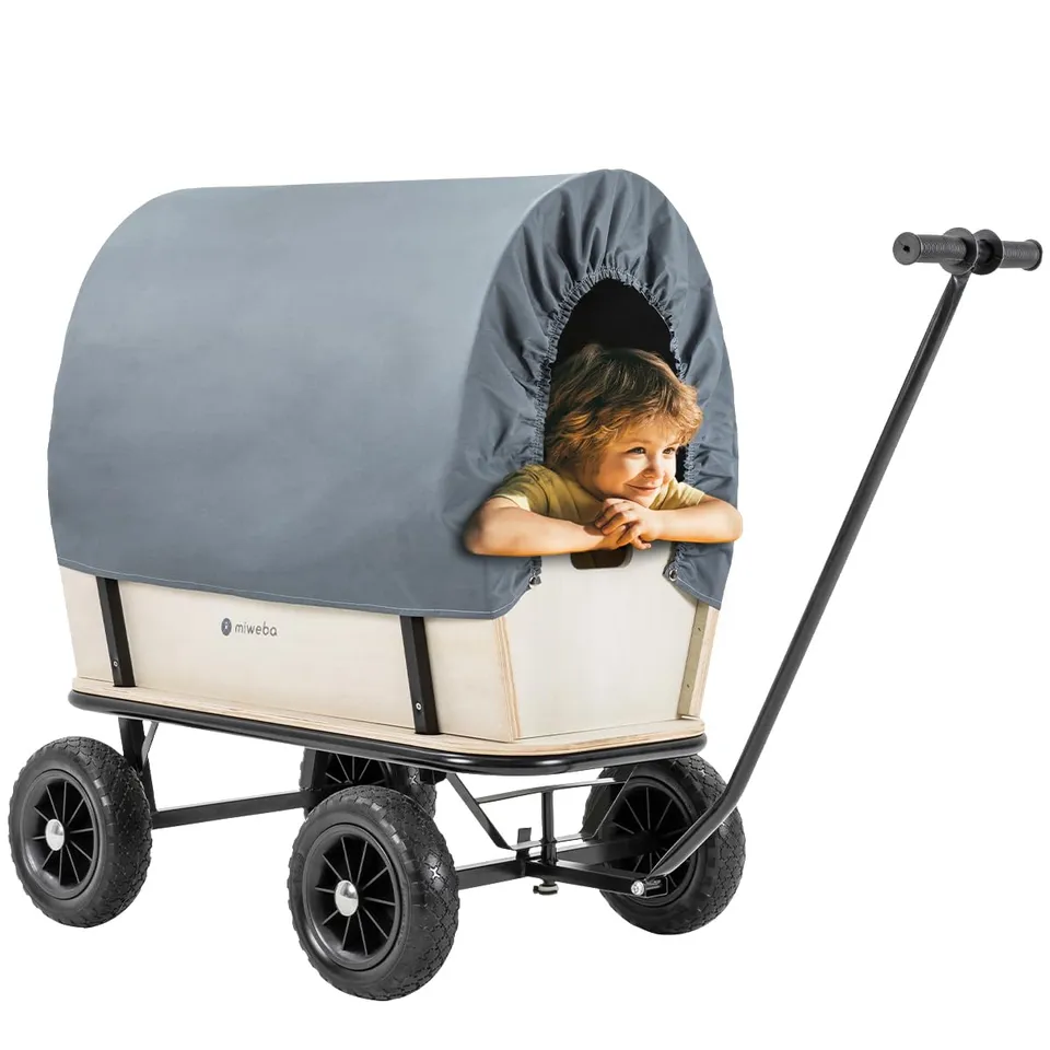 miweba-canvas-bollerwagen-mit-dach-180-kg-holz image 1