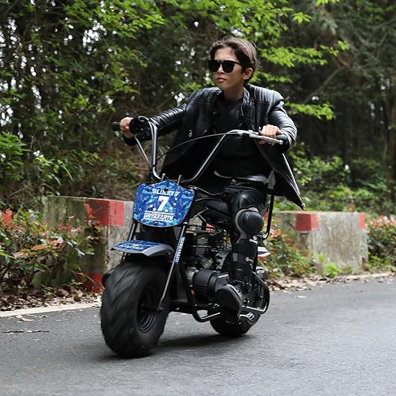 oryxearth-99cc-gas-mini-dirt-bike-24-mph-blau-lucky-7-max image 3