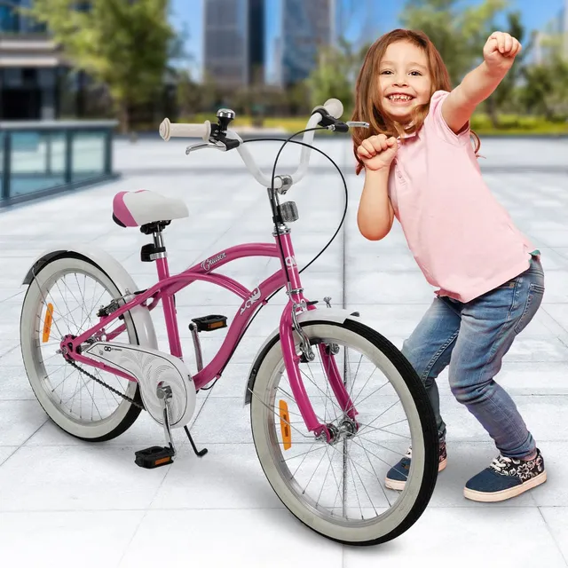 actionbikes-cruiser-kinderfahrrad-20-zoll-rosa-6-9-jahre image 1