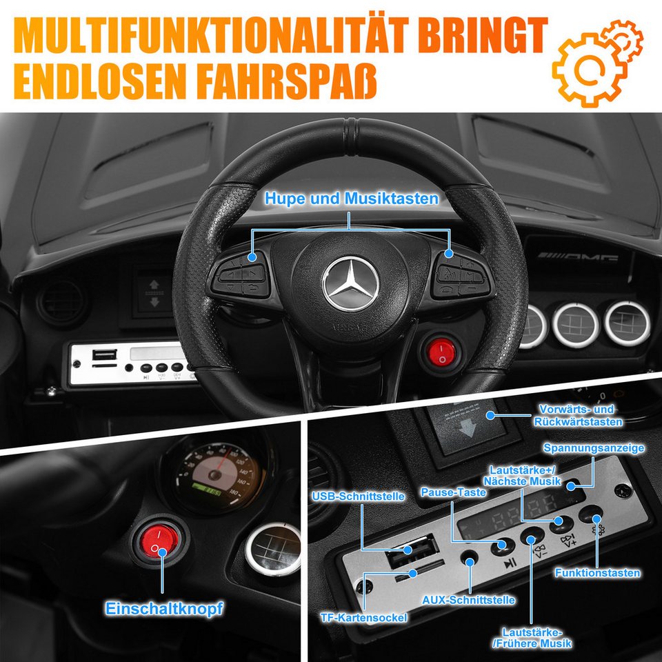 oryxearth-mercedes-benz-gtr-kinder-elektroauto-schwarz image 6