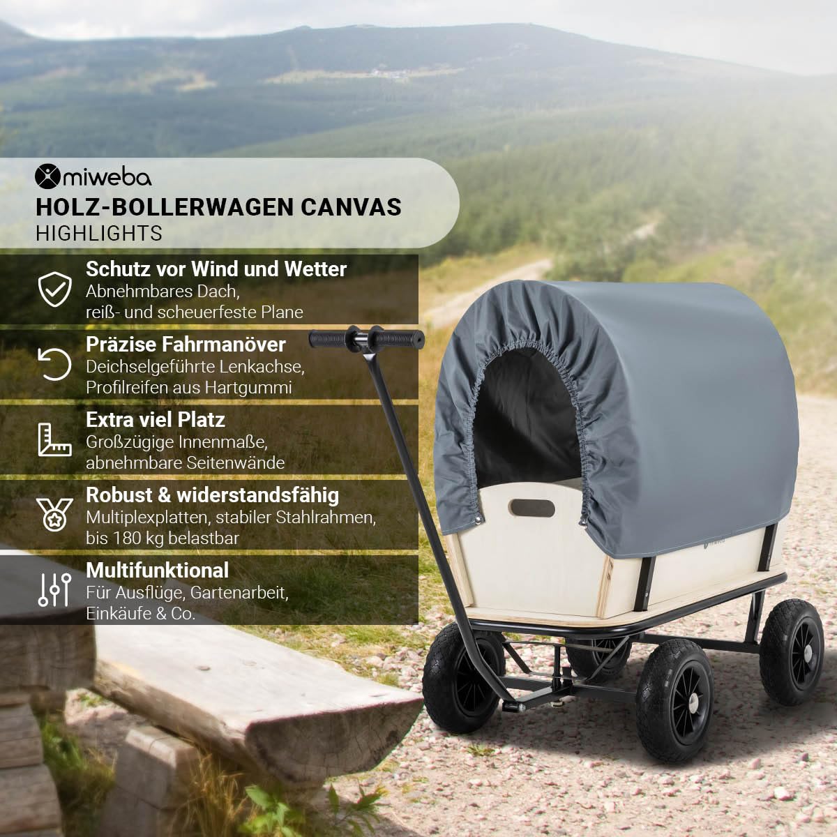 miweba-canvas-bollerwagen-mit-dach-180-kg-holz image 2
