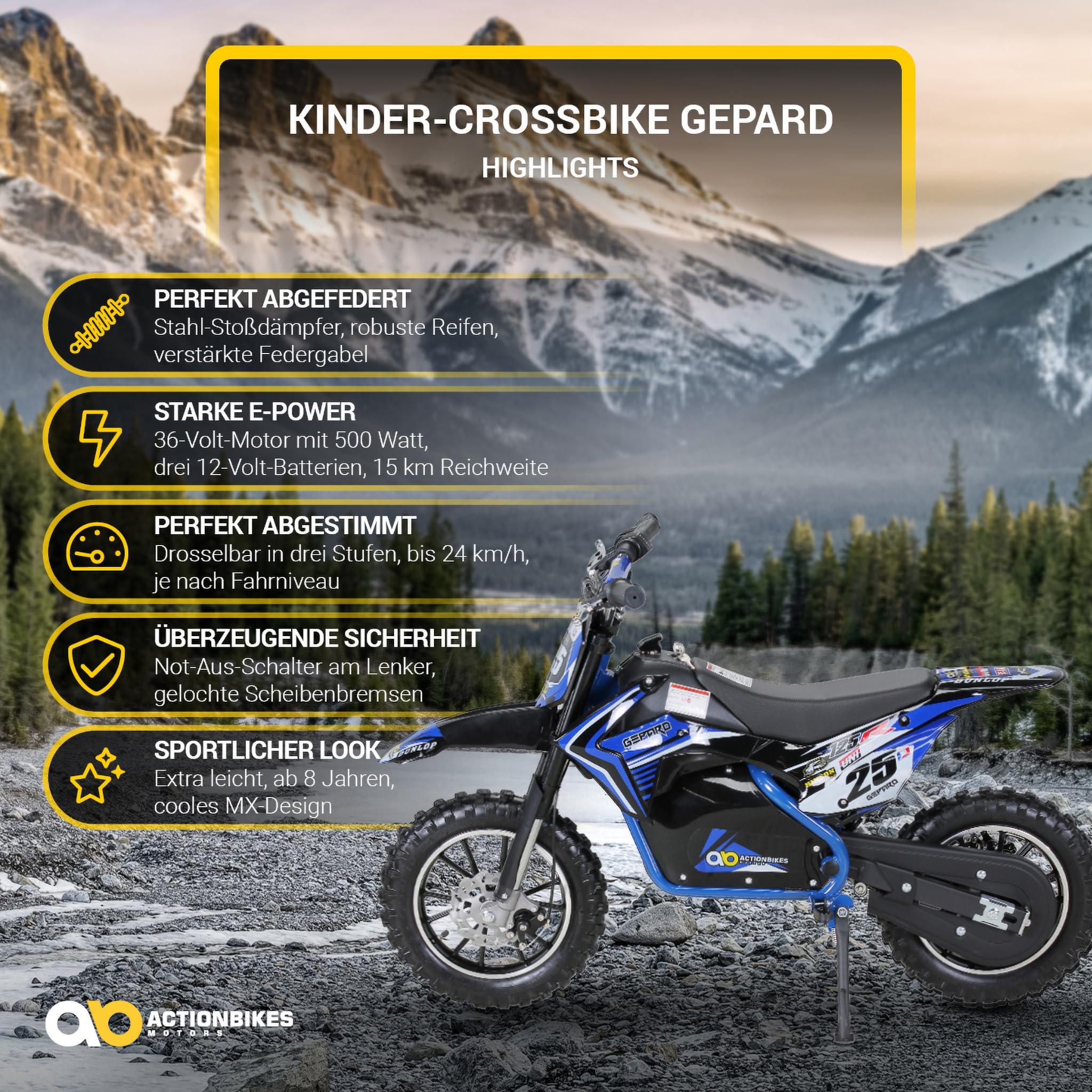 actionbikes-gepard-kinder-crossbike-elektro-500w-blau image 2