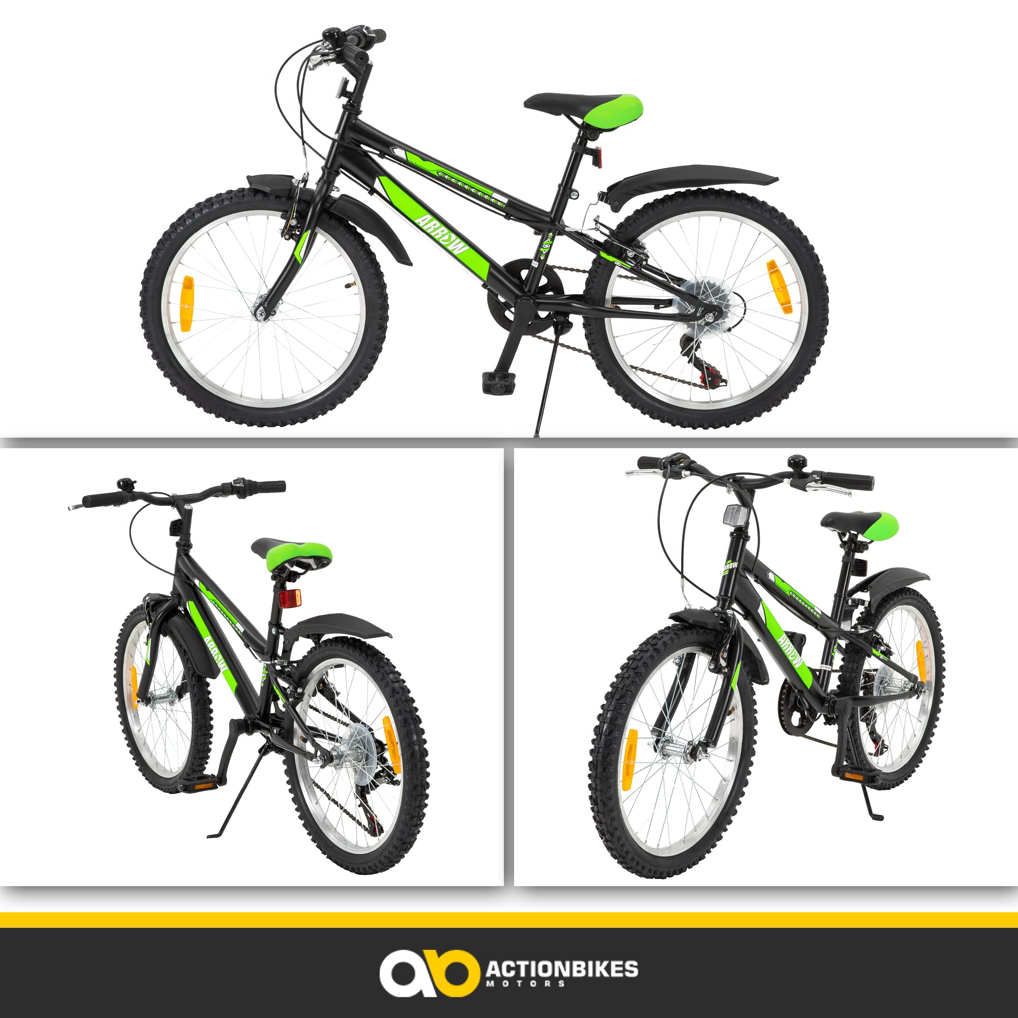 actionbikes-arrow-kinderfahrrad-20-zoll-schwarz-gr-n-6-gang image 8