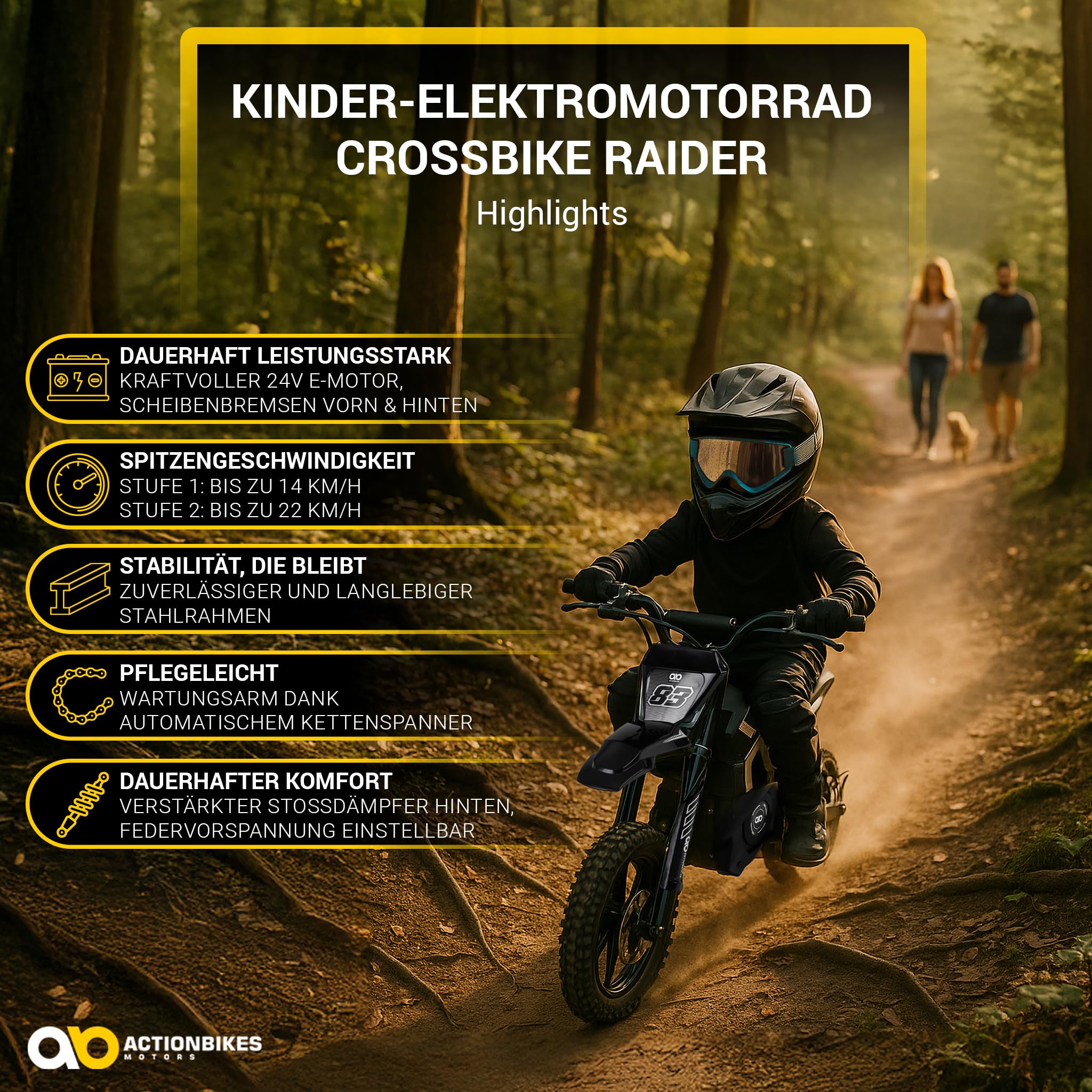 actionbikes-raider-kinder-crossbike-elektro-250w-schwarz image 2
