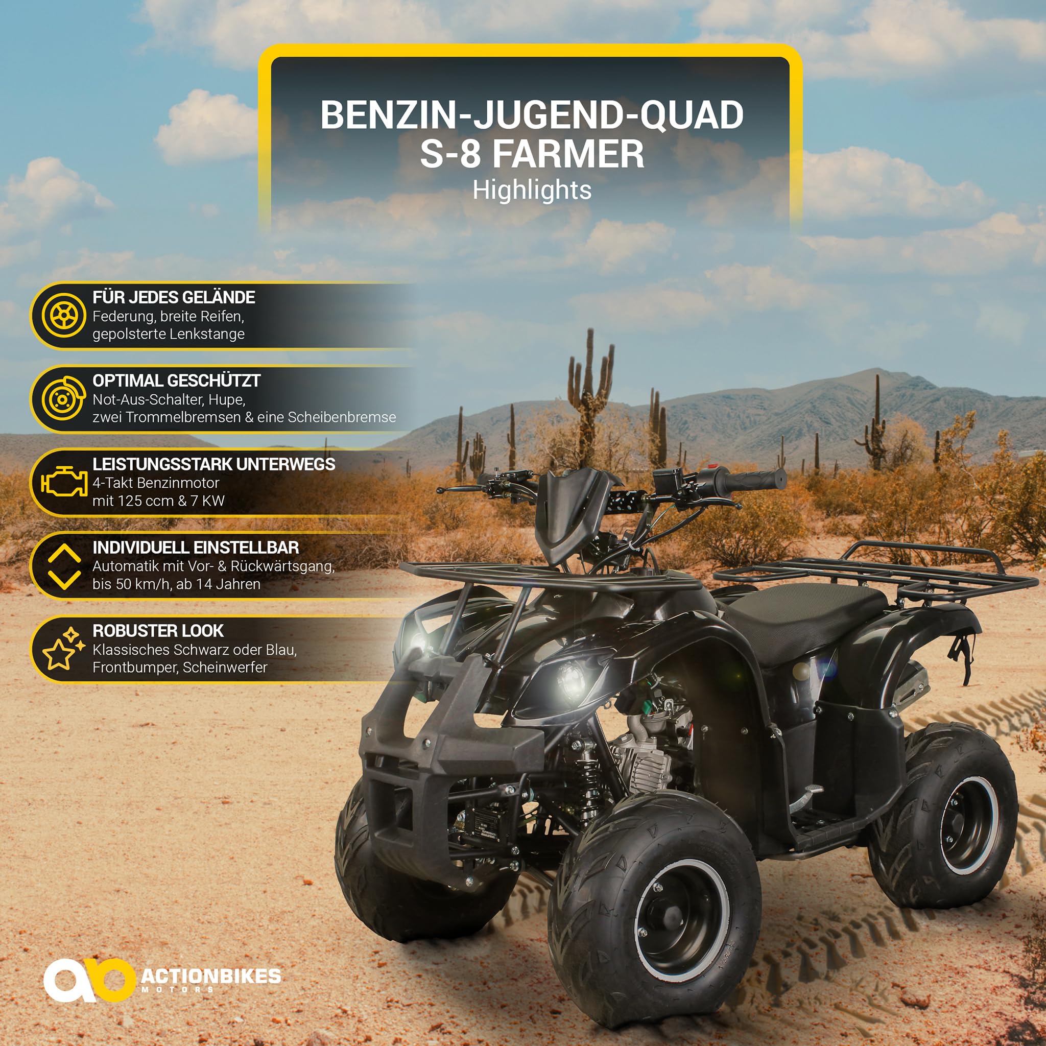 actionbikes-s-8-farmer-jugend-quad-125ccm-schwarz-50-km-h image 2