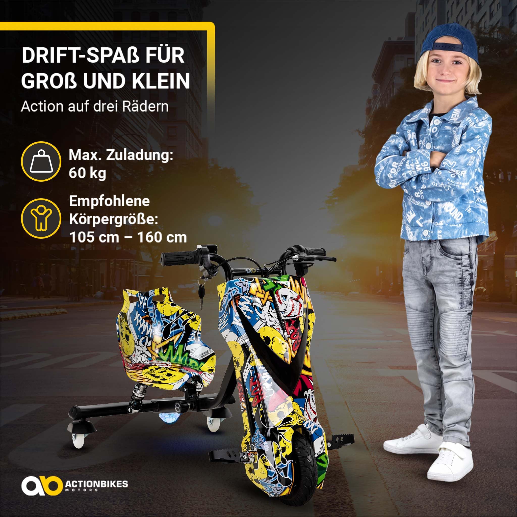 actionbikes-motors-driftscooter-elektro-grafit-gelb-250-watt image 4
