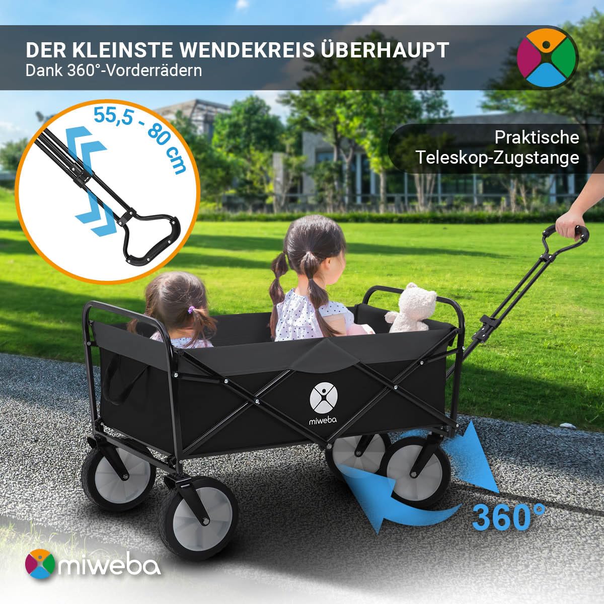miweba-mb-35-bollerwagen-faltbar-schwarz-grau-120-kg image 4