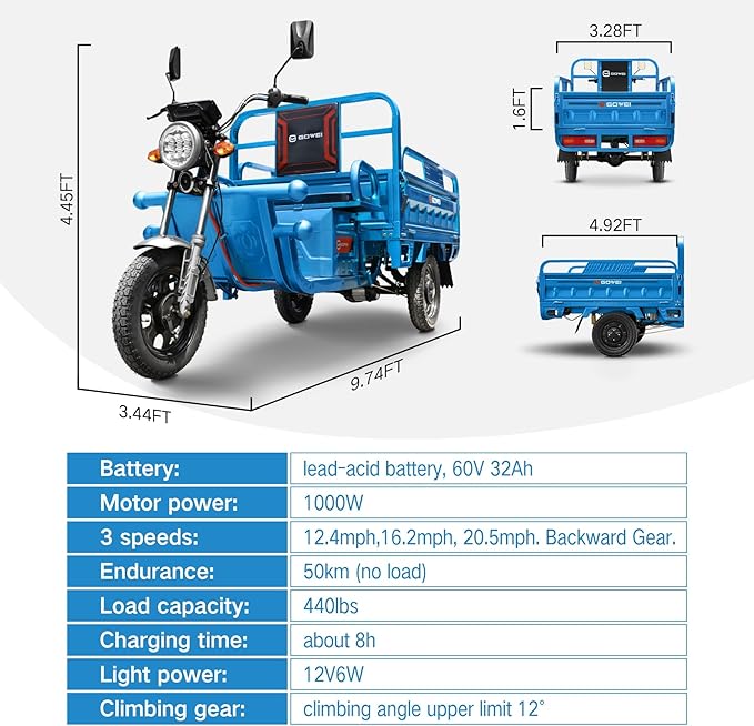 oryxearth-electric-dirt-bike-e-minibike-1000w-60v-blau-3-rad image 2