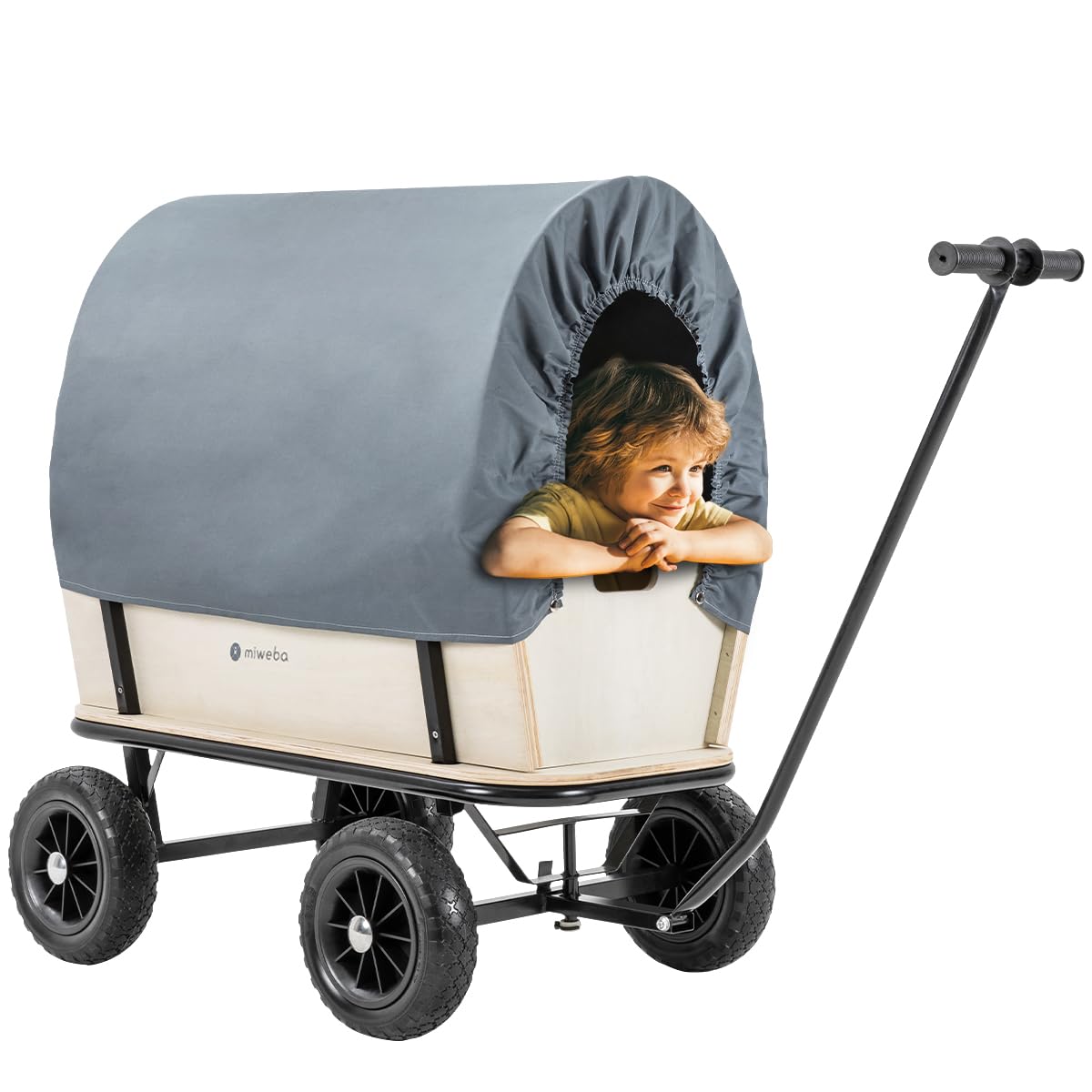 miweba-canvas-bollerwagen-mit-dach-180-kg-holz image 1
