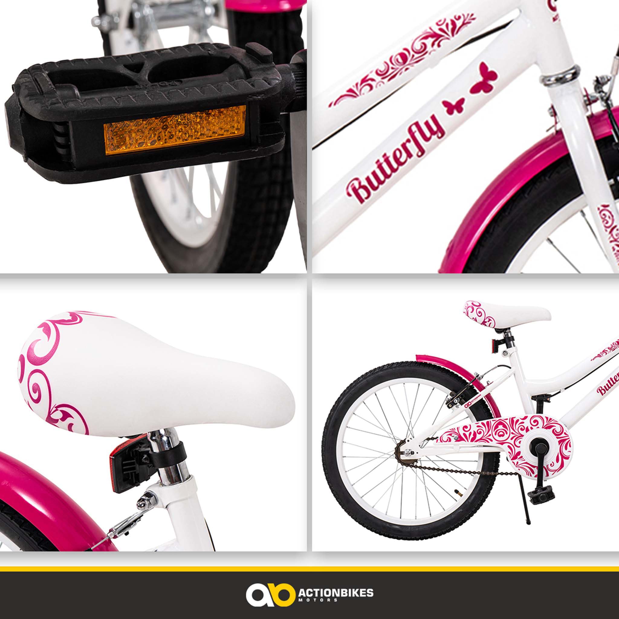 actionbikes-butterfly-kinderfahrrad-20-zoll-wei-pink-6-9-jahre image 7
