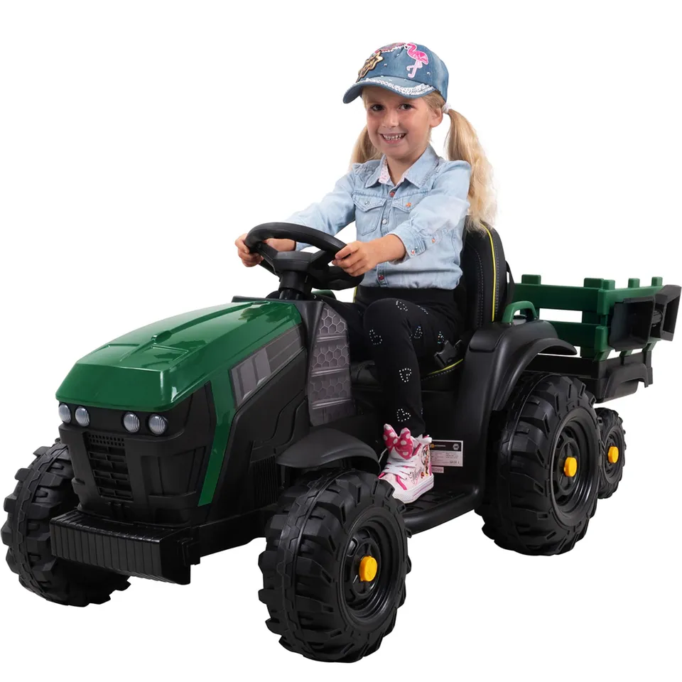 actionbikes-td925-kinder-traktor-elektro-gr-n-anh-nger image 1