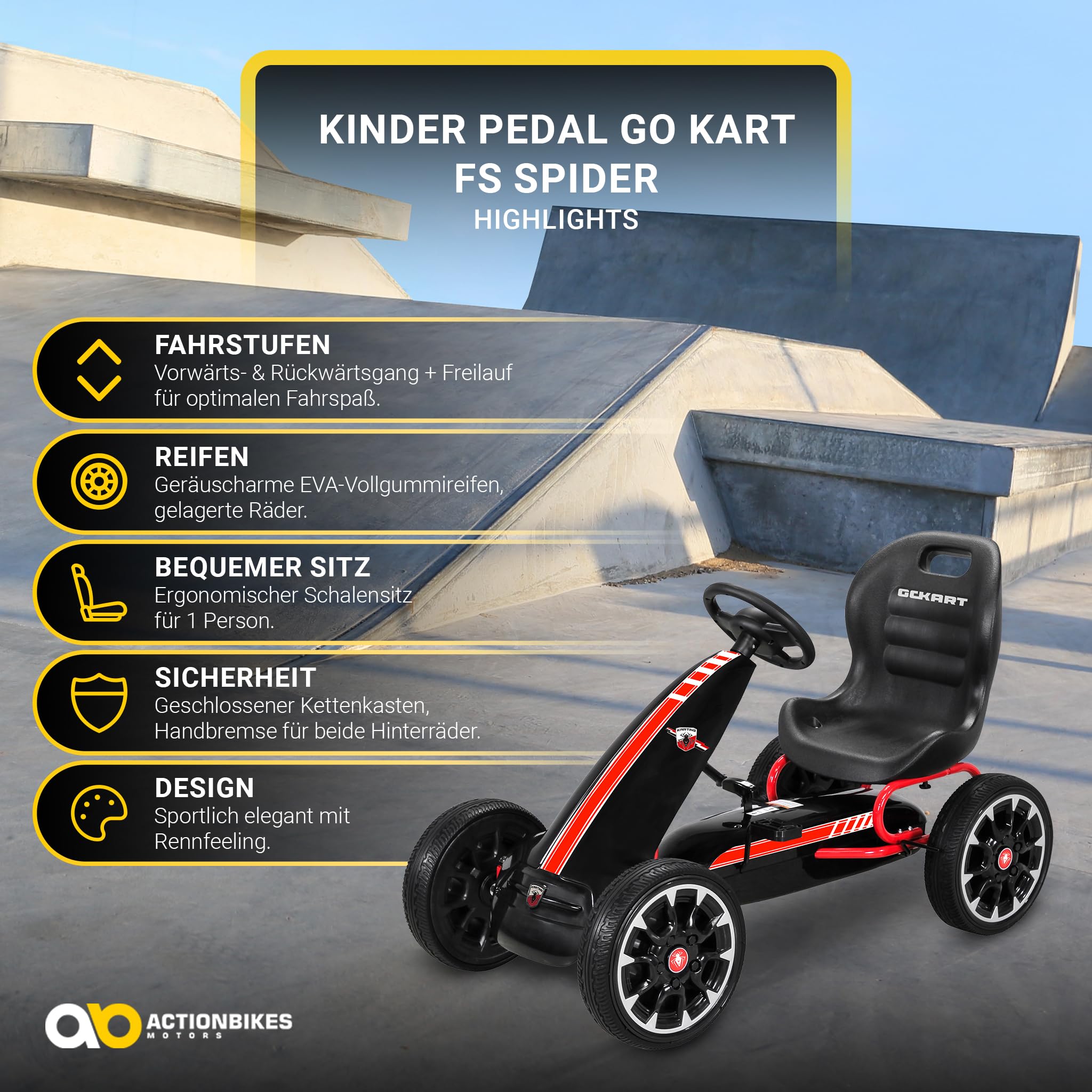 actionbikes-motors-fs-spider-pedal-gokart-schwarz-ab-3-jahre image 2