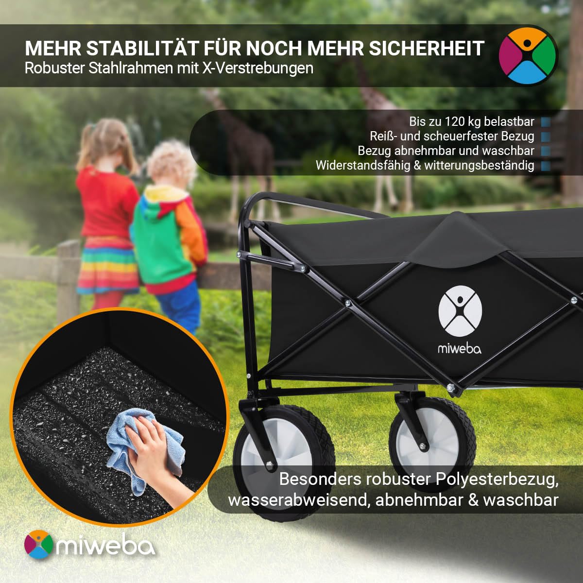miweba-mb-35-bollerwagen-faltbar-schwarz-grau-120-kg image 6