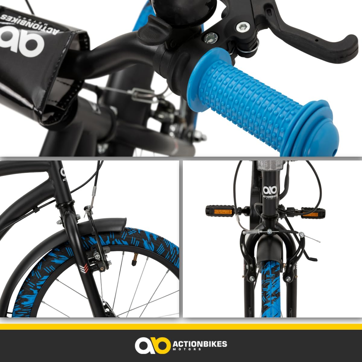 actionbikes-cruiser-kinderfahrrad-18-zoll-schwarz-blau image 7