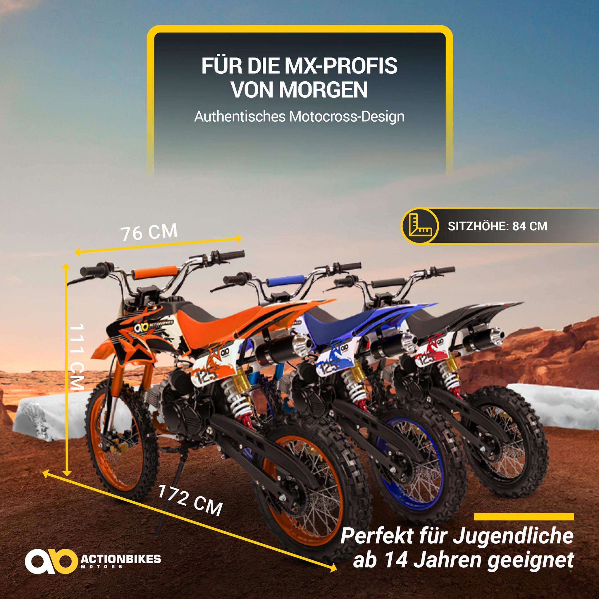 actionbikes-jc125-jugend-crossbike-125ccm-blau-80-km-h image 8