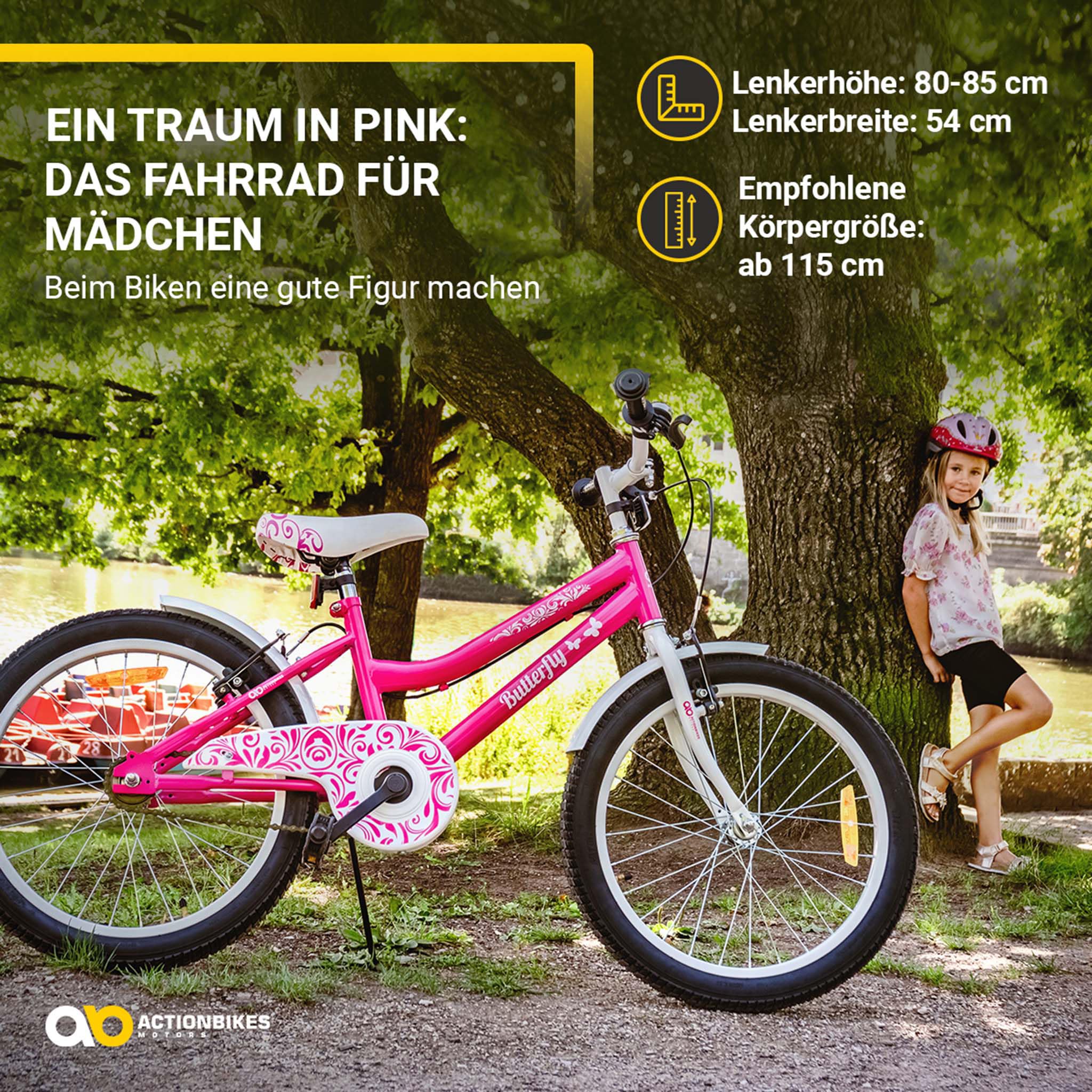 actionbikes-butterfly-kinderfahrrad-20-zoll-wei-pink-6-9-jahre image 5