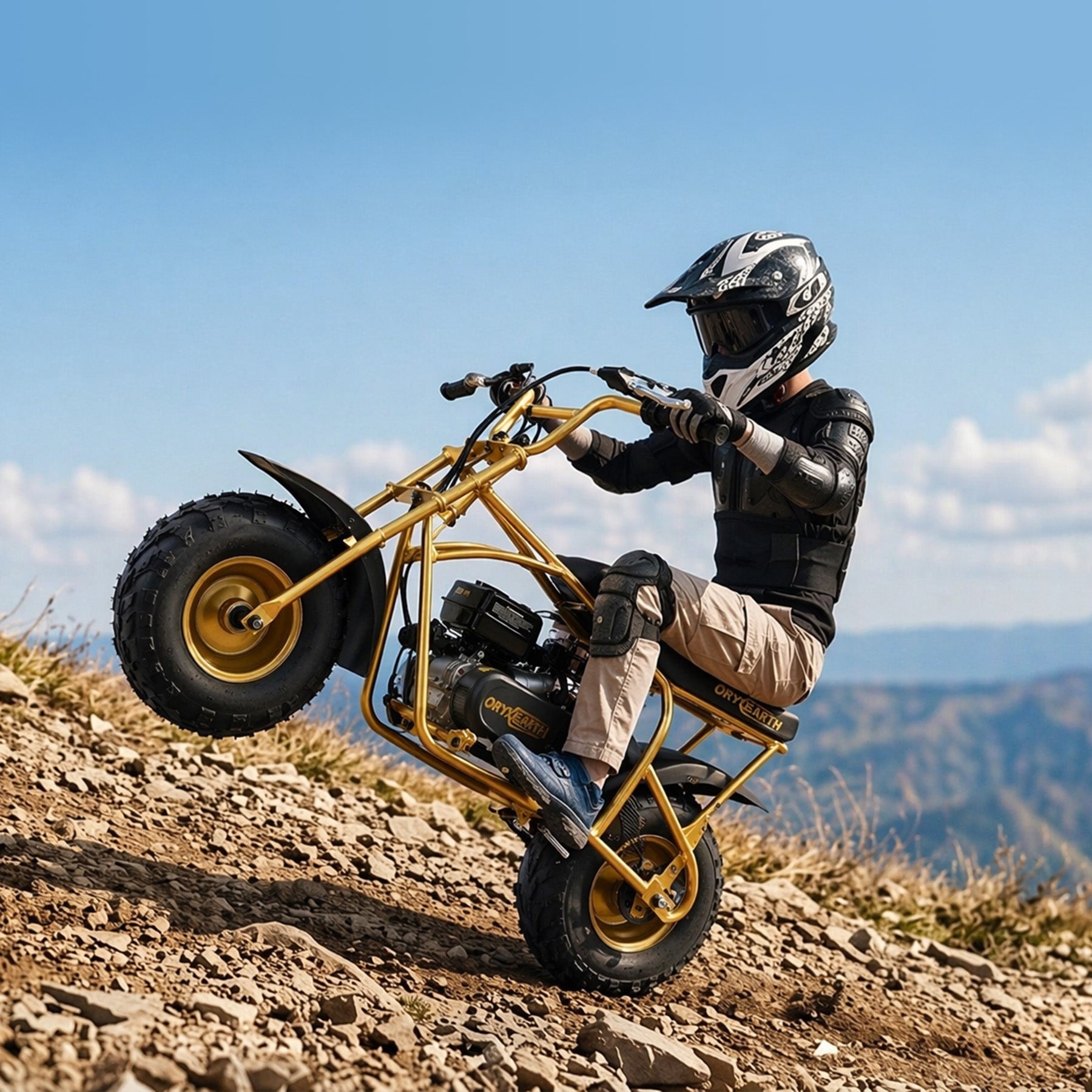 oryxearth-gas-mini-bike-brm100-1-minibike-99ccm-gold-220lbs image 4