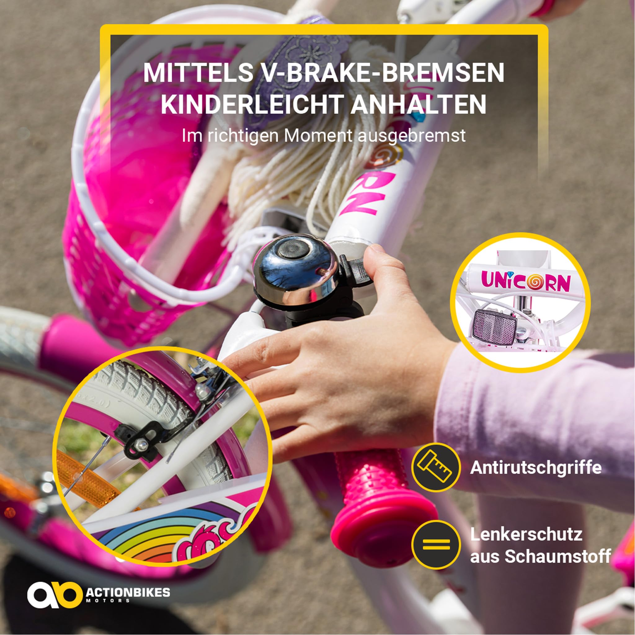 actionbikes-motors-unicorn-kinderfahrrad-16-zoll-einhorn-korb image 3